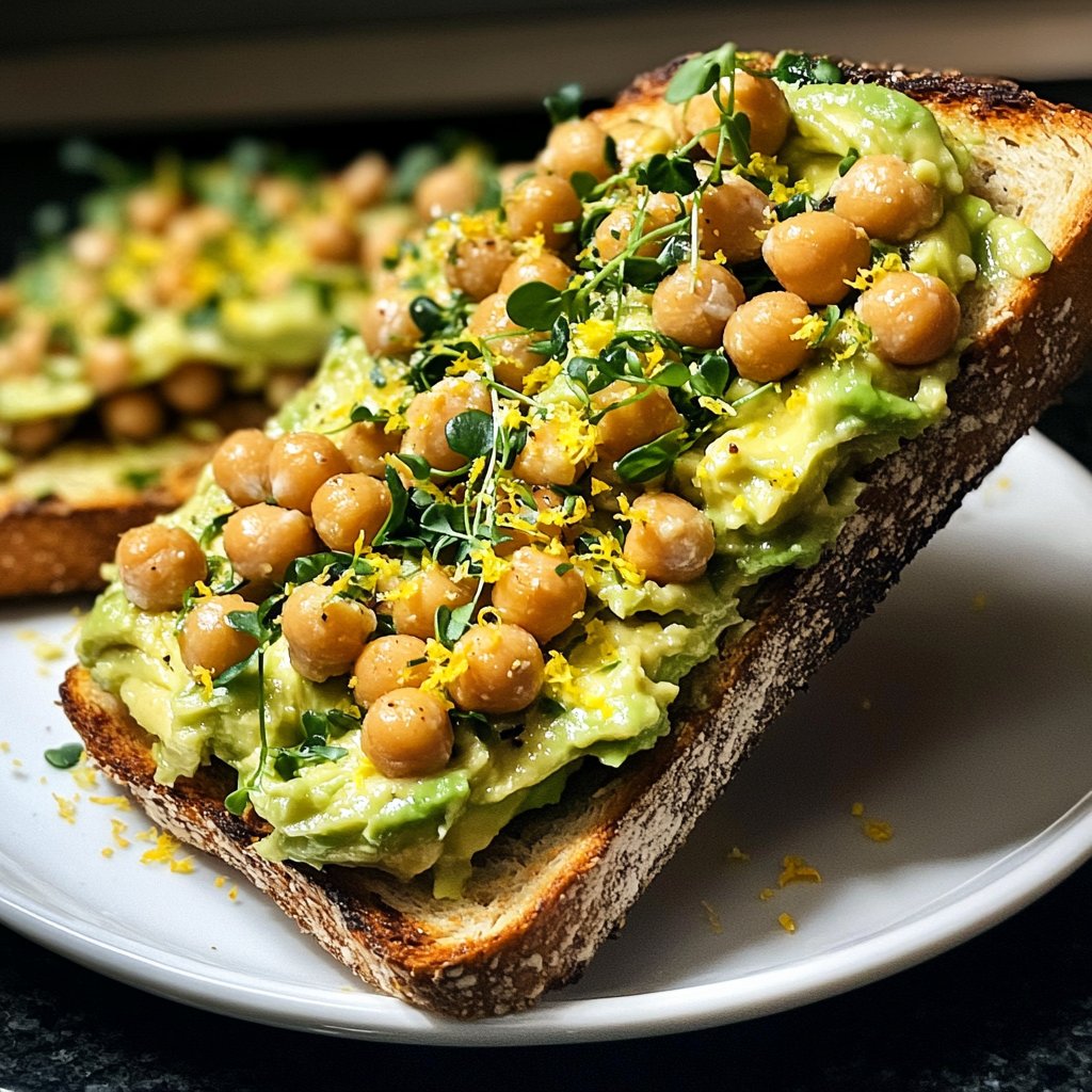 Healthy Lunch Avocado Chickpea Toast