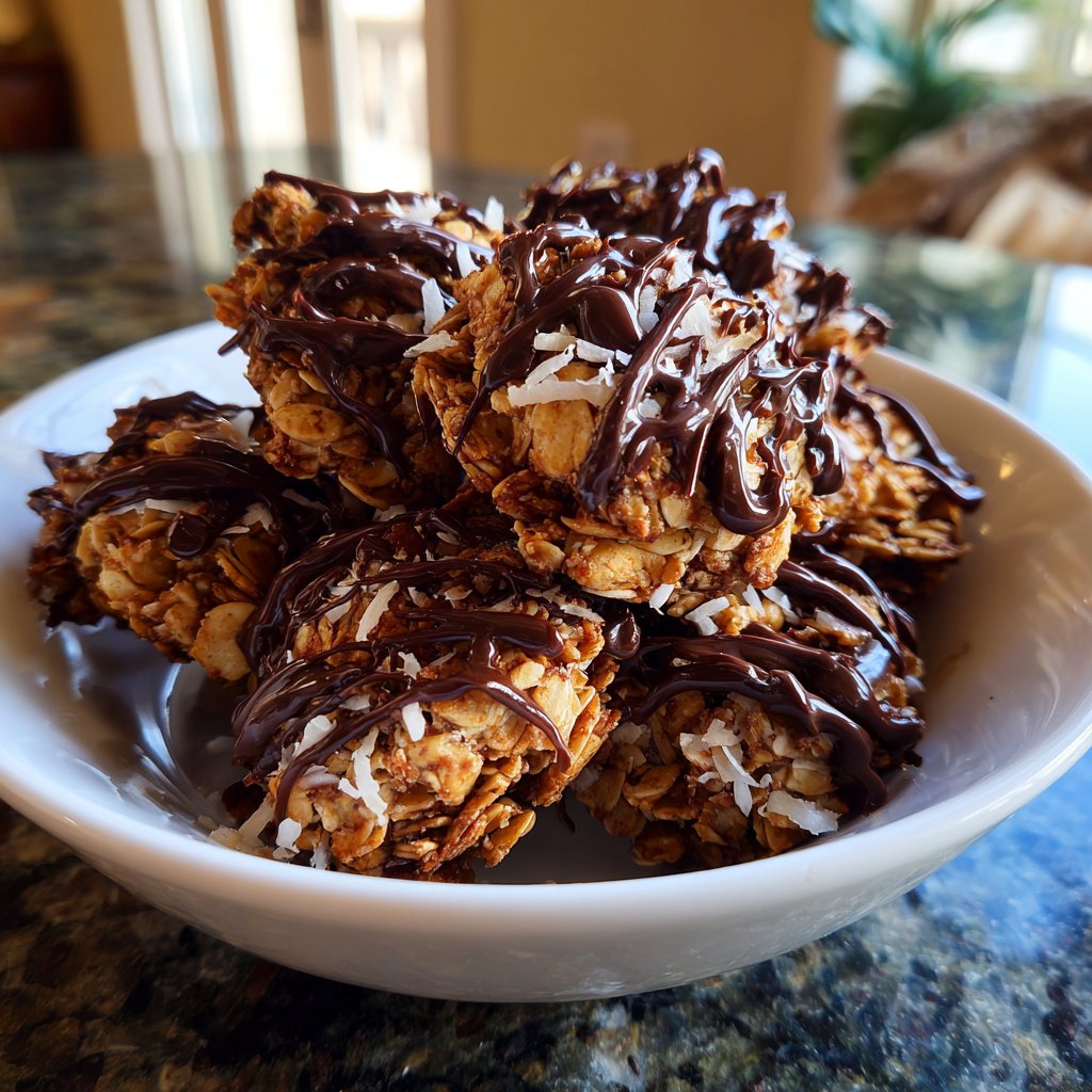 Chocolate Almond Coconut Granola Clusters