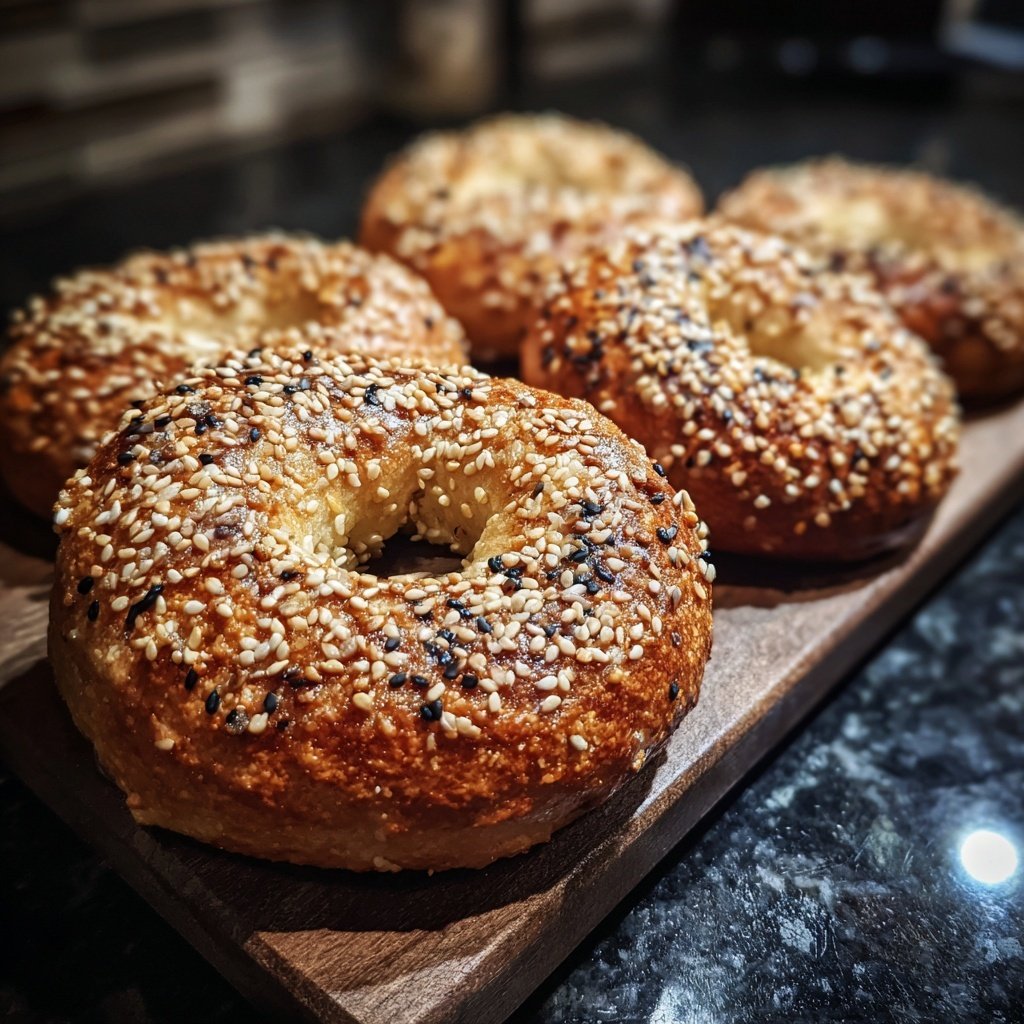 High Protein Sesame Bagels