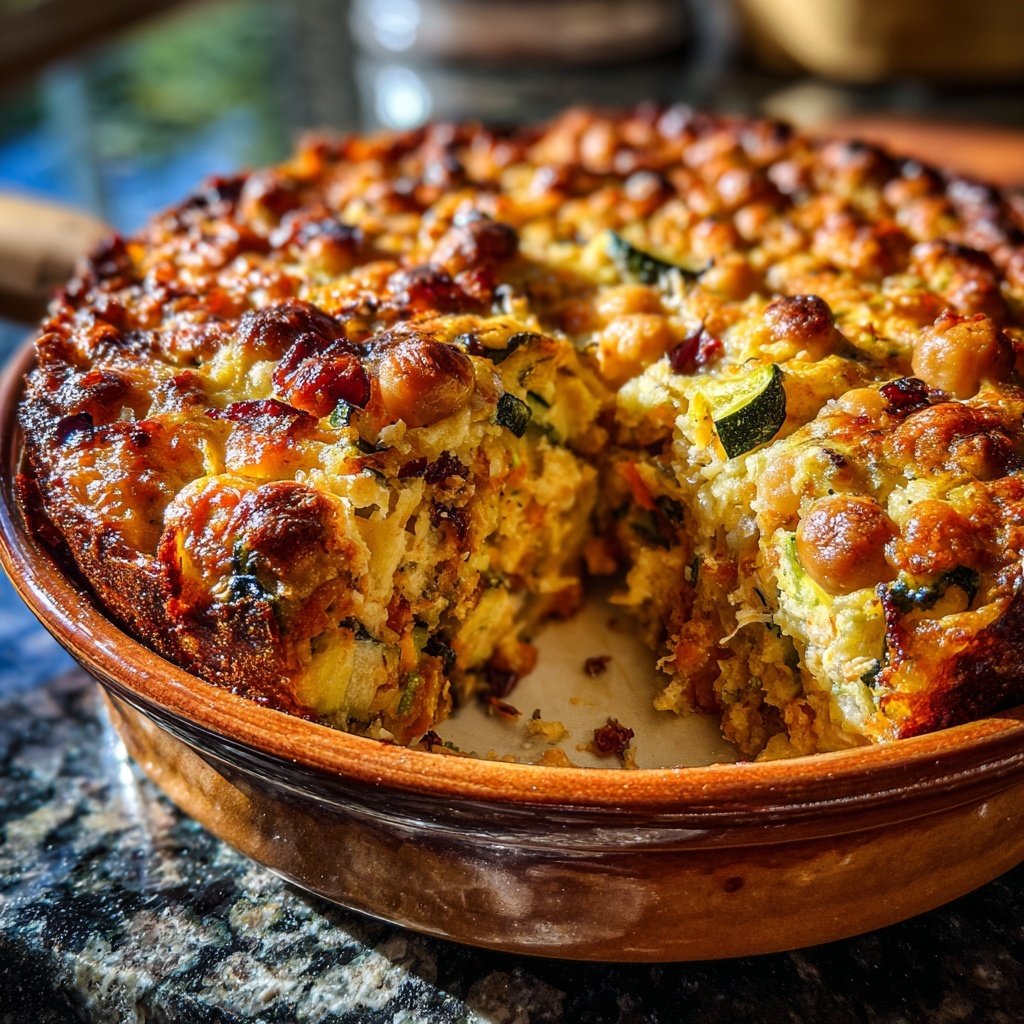 Zucchini Tomato Chickpea Casserole