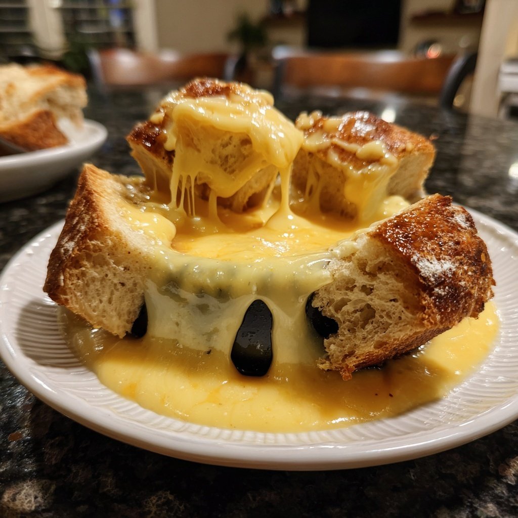 Fondue with Swiss Cheese and Garlic