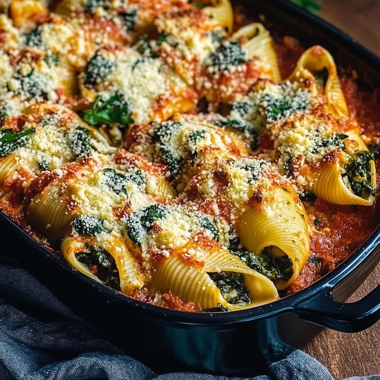 Easy Spinach and Ricotta Stuffed Shells