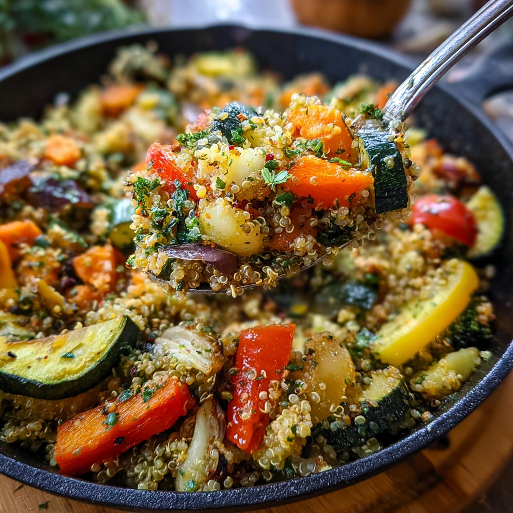 Herb Roasted Veggie Quinoa Skillet
