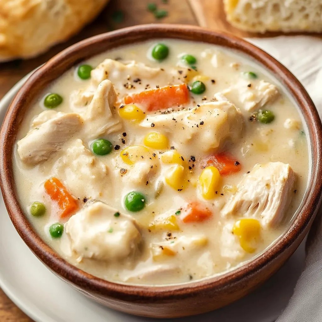 Easy Creamy Chicken Pot Pie Soup