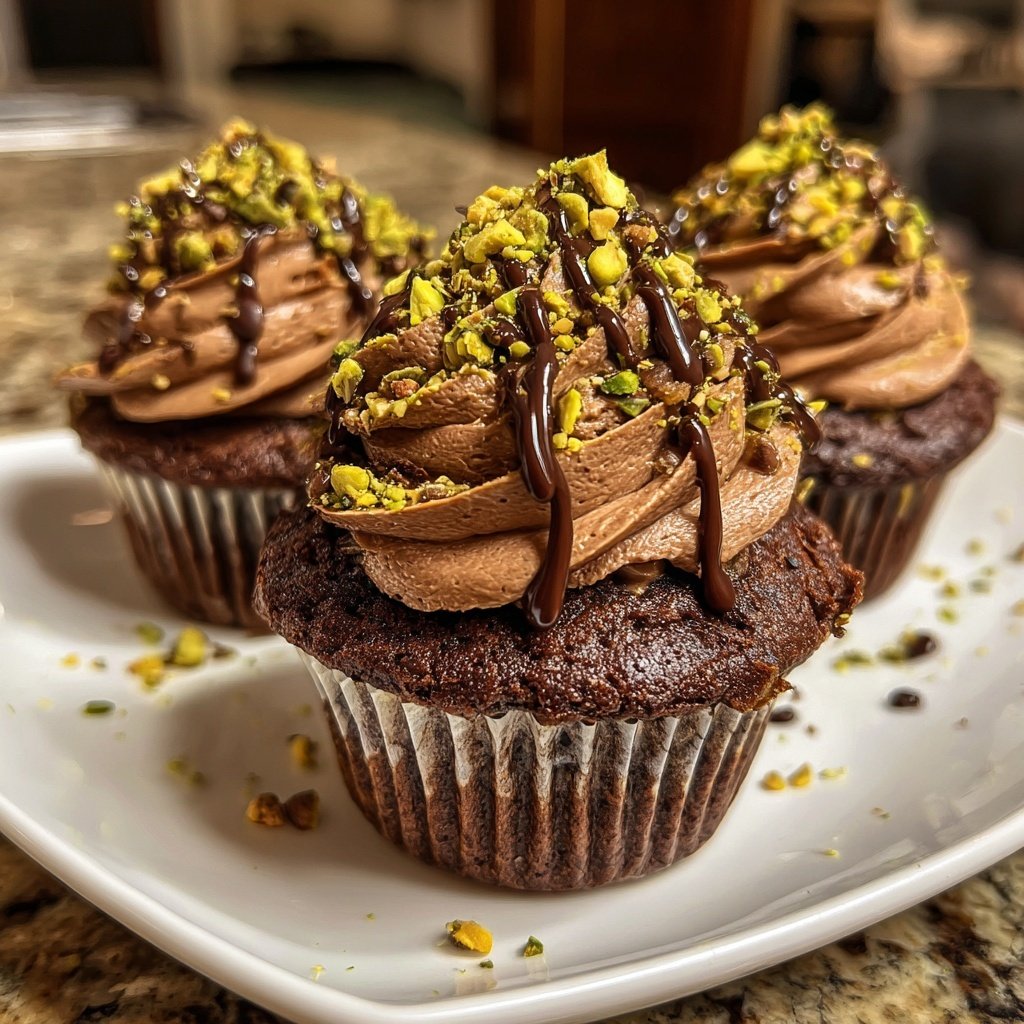 Chocolate Pistachio Cupcakes